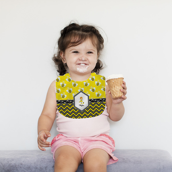 Buzzing Bee Bib Lifestyle Girl