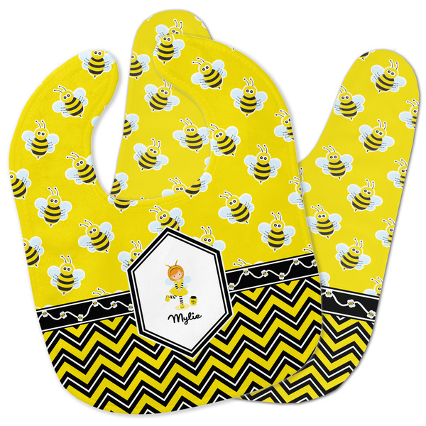 Custom Buzzing Bee Baby Bib w/ Name or Text
