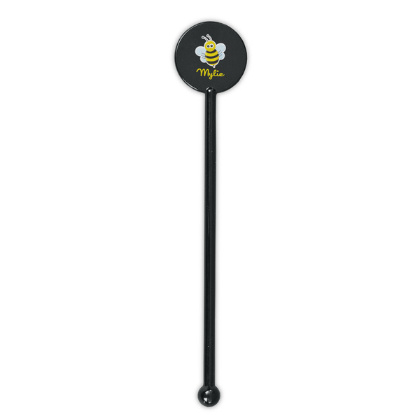 Buzzing Bee Black Plastic 5.5" Stir Stick - Round - Single Stick