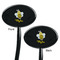 Buzzing Bee Black Plastic 7" Stir Stick - Double Sided - Oval - Front & Back