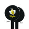 Buzzing Bee Black Plastic 7" Stir Stick - Single Sided - Round - Front & Back