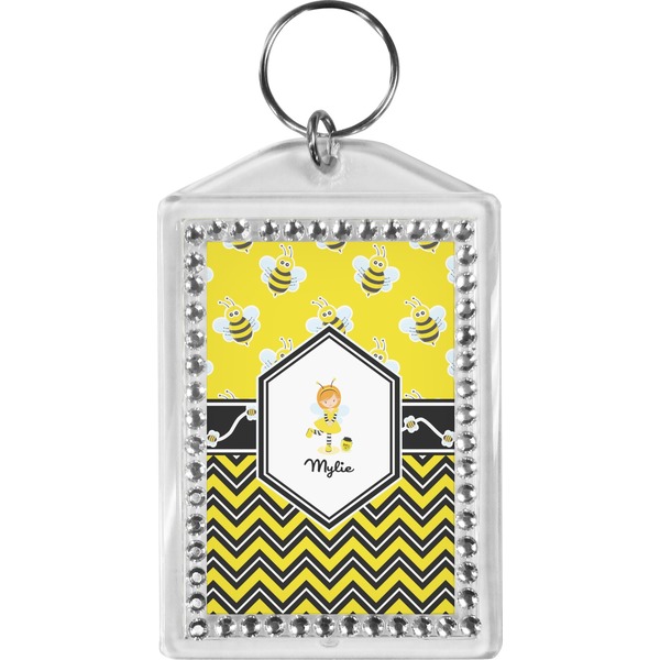 Custom Buzzing Bee Bling Keychain (Personalized)