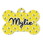 Buzzing Bee Bone Shaped Dog ID Tag - Large (Personalized)