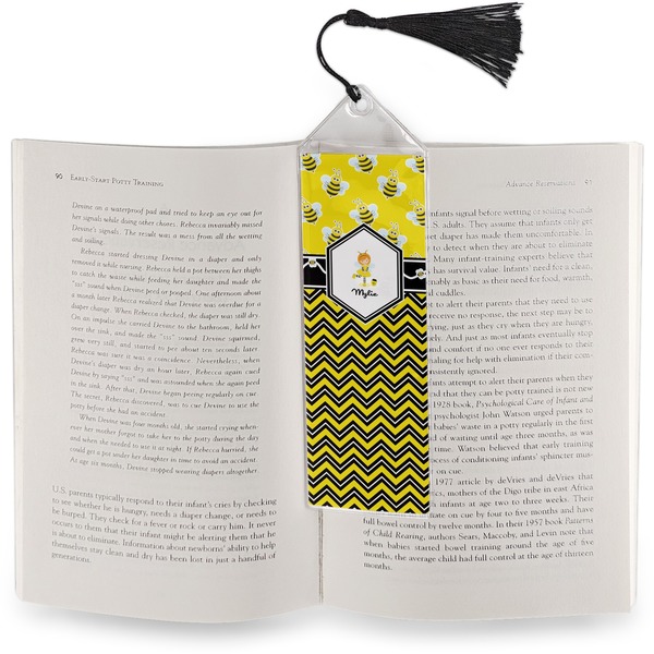 Buzzing Bee Bookmark with tassel - In book