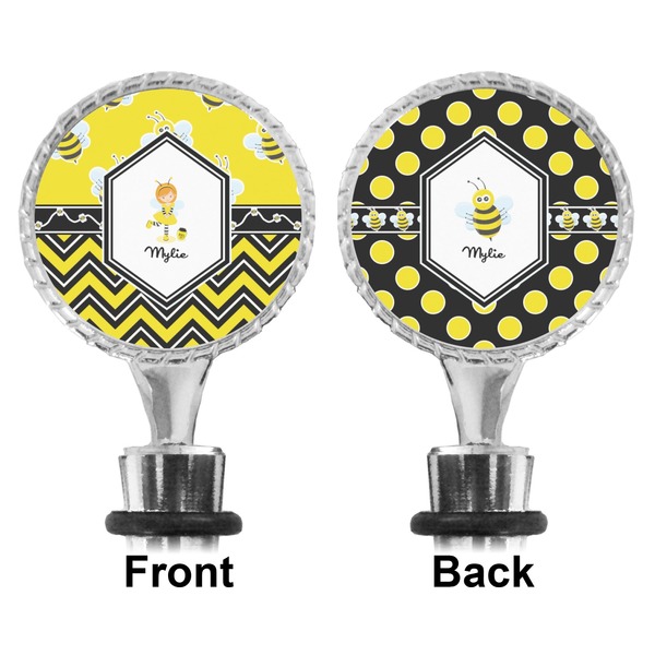 Buzzing Bee Bottle Stopper - Front and Back
