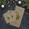 Buzzing Bee Burlap Gift Bags - LIFESTYLE (Flat lay)