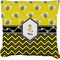 Buzzing Bee Faux-Linen Throw Pillow 18" (Personalized)