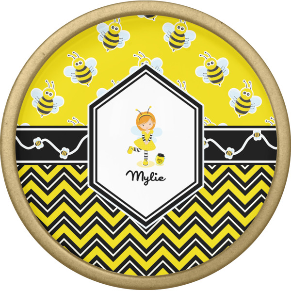 Buzzing Bee Cabinet Knob - Gold - Front