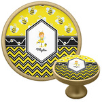 Buzzing Bee Cabinet Knob - Gold (Personalized)