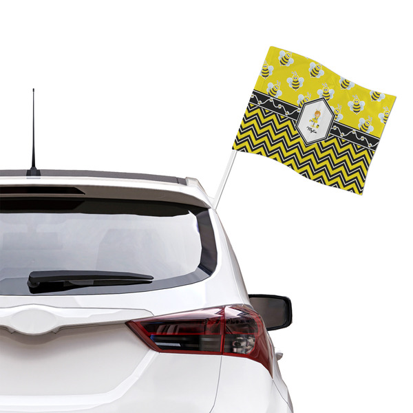 Buzzing Bee Car Flag - Large - LIFESTYLE