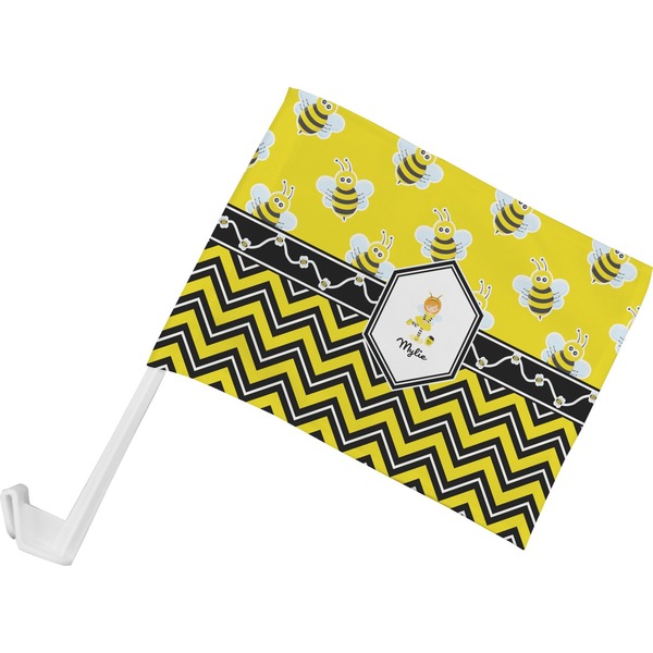 Custom Buzzing Bee Car Flag - Small w/ Name or Text