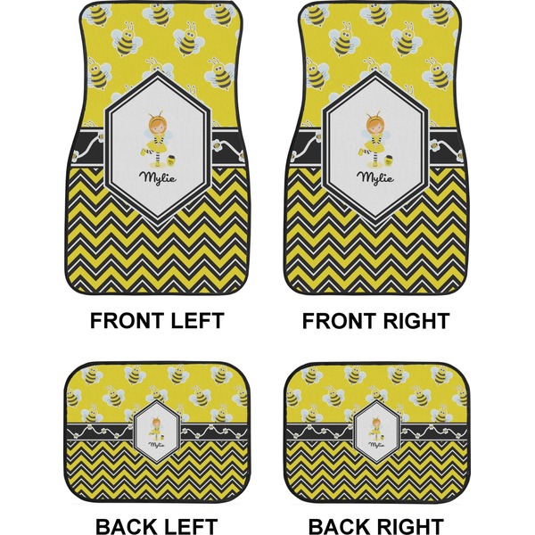 Buzzing Bee Car Floor Mats Set (2F + 2B)