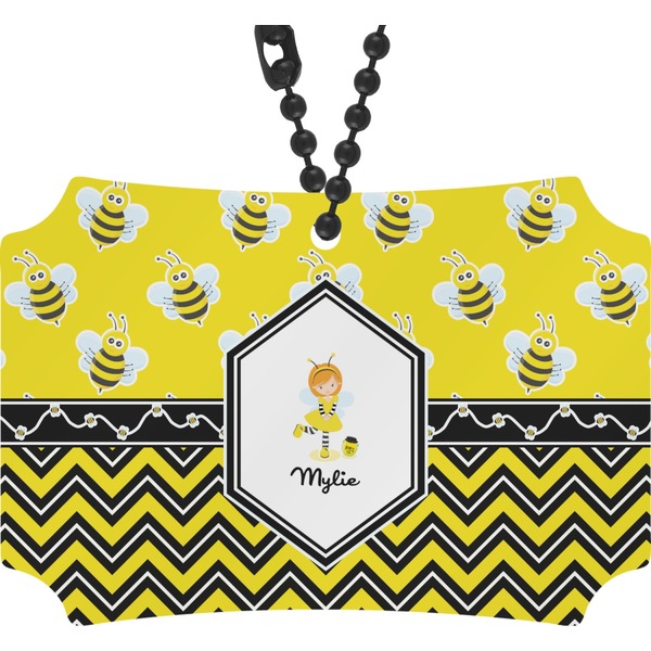 Custom Buzzing Bee Rear View Mirror Ornament (Personalized)