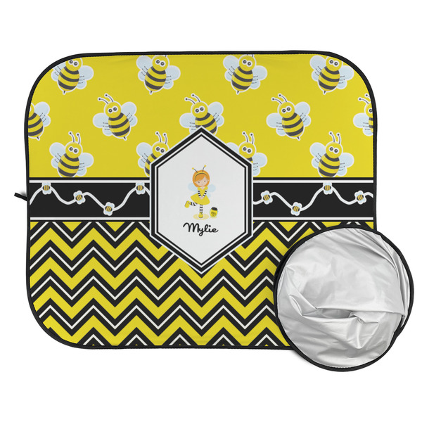 Buzzing Bee Car Sun Shades - FOLDED & UNFOLDED