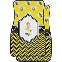 Buzzing Bee Car Floor Mats (Front Seat) (Personalized)