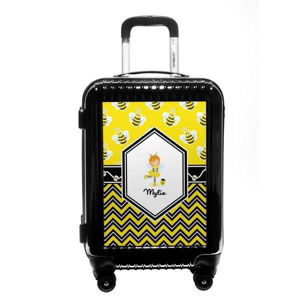 Custom Buzzing Bee Carry On Hard Shell Suitcase (Personalized)