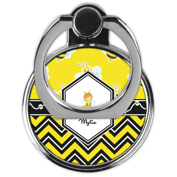 Buzzing Bee Cell Phone Ring Stand & Holder - Front (Collapsed)