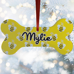 Buzzing Bee Ceramic Dog Ornament w/ Name or Text