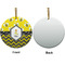 Buzzing Bee Ceramic Flat Ornament - Circle Front & Back (APPROVAL)