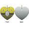 Buzzing Bee Ceramic Flat Ornament - Heart Front & Back (APPROVAL)
