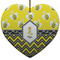 Buzzing Bee Ceramic Flat Ornament - Heart (Front)