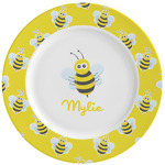 Buzzing Bee Ceramic Dinner Plates (Set of 4) (Personalized)
