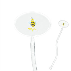 Buzzing Bee 7" Oval Plastic Stir Sticks - Clear (Personalized)