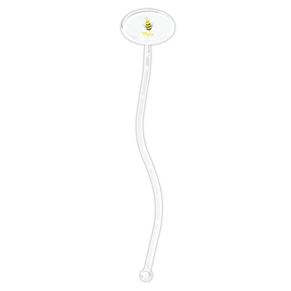 Buzzing Bee Clear Plastic 7" Stir Stick - Oval - Single Stick