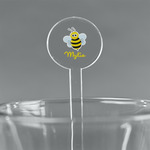Buzzing Bee 7" Round Plastic Stir Sticks - Clear (Personalized)