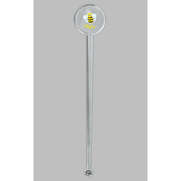Buzzing Bee Clear Plastic 7" Stir Stick - Round - Single Stick