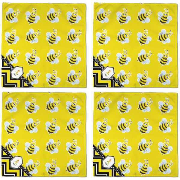 Buzzing Bee Cloth Napkins - Personalized Dinner (APPROVAL) Set of 4