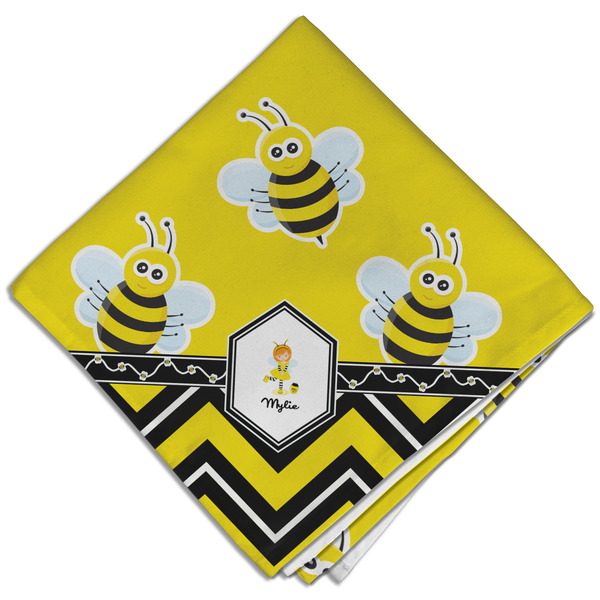 Custom Buzzing Bee Cloth Dinner Napkin - Single w/ Name or Text
