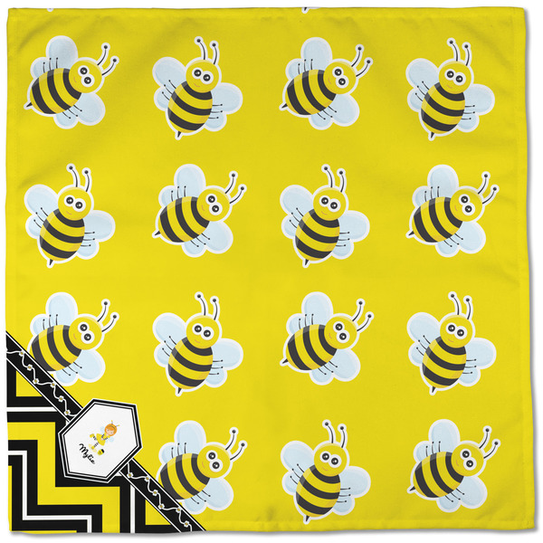 Buzzing Bee Cloth Napkins - Personalized Dinner (Full Open)