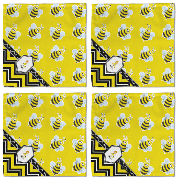 Buzzing Bee Cloth Napkins - Personalized Lunch (APPROVAL) Set of 4