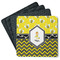 Buzzing Bee Square Rubber Backed Coasters - Set of 4 (Personalized)