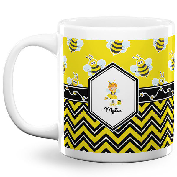 Custom Buzzing Bee 20 Oz Coffee Mug - White (Personalized)