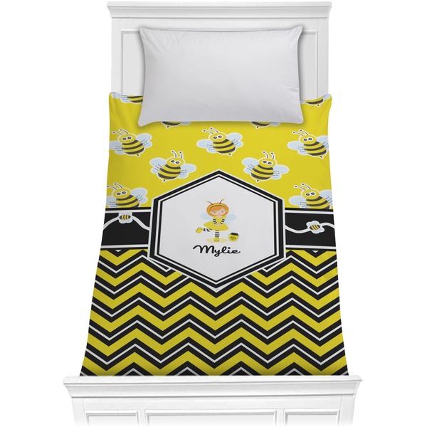 Custom Buzzing Bee Comforter - Twin (Personalized)