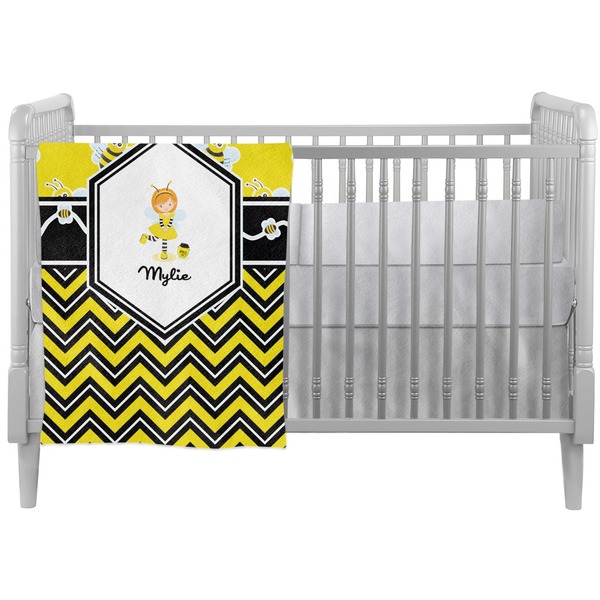 Custom Buzzing Bee Crib Comforter / Quilt (Personalized)