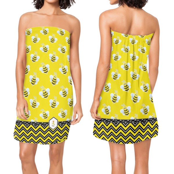 Buzzing Bee Custom Bath Wrap - Front & Back View