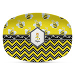 Buzzing Bee Plastic Platter - Microwave & Oven Safe Composite Polymer (Personalized)