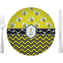 Buzzing Bee 10" Glass Lunch / Dinner Plates - Single or Set (Personalized)