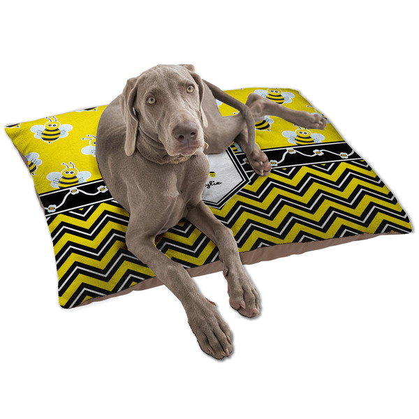 Custom Buzzing Bee Dog Bed - Large w/ Name or Text