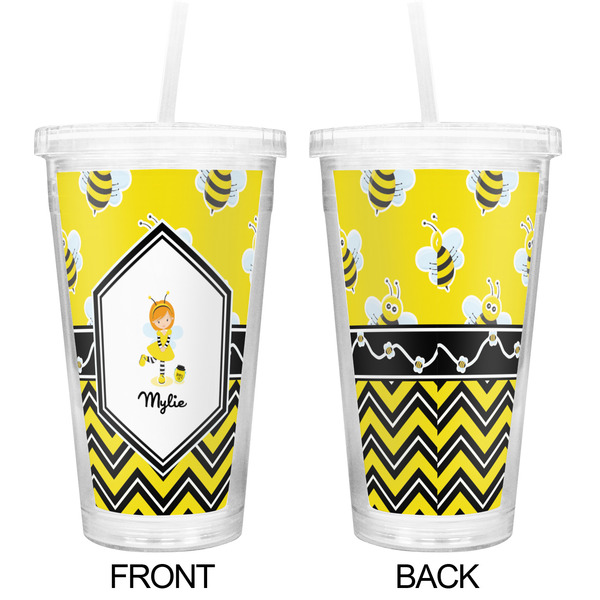 Buzzing Bee Double Wall Tumbler with Straw - Approval