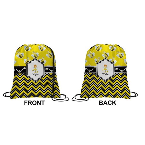 Buzzing Bee Drawstring Backpack Front & Back Small