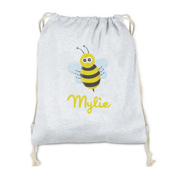 Custom Buzzing Bee Drawstring Backpack - Sweatshirt Fleece - Single Sided (Personalized)
