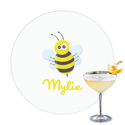 Buzzing Bee Printed Drink Topper - 3.25" (Personalized)