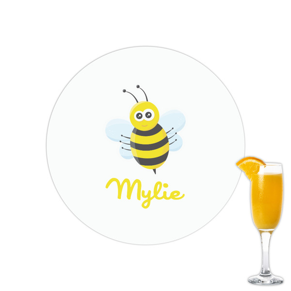 Custom Buzzing Bee Printed Drink Topper - 2.15" (Personalized)