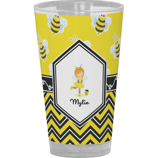 Custom Buzzing Bee Pint Glass - Full Color (Personalized)
