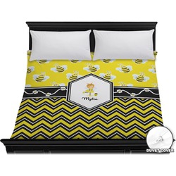 Buzzing Bee Duvet Cover - King (Personalized)