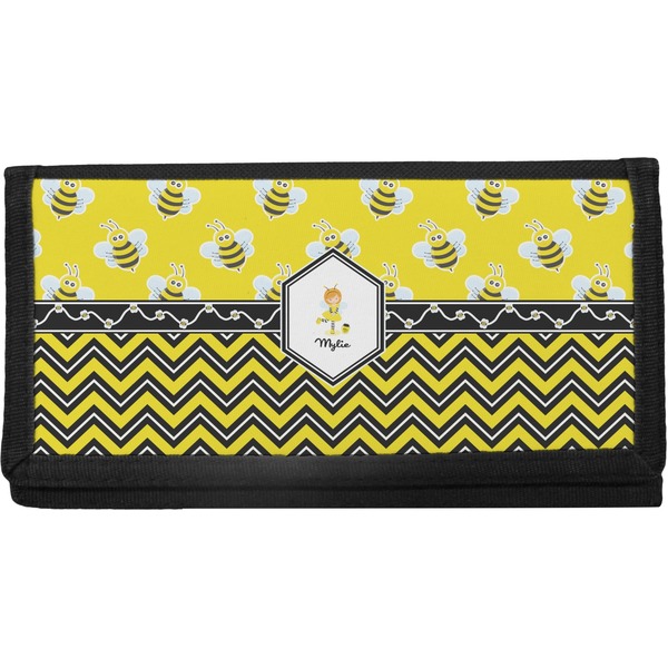 Custom Buzzing Bee Canvas Checkbook Cover (Personalized)